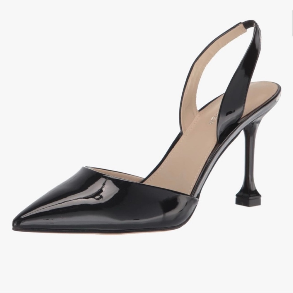 Marc Fisher Hadya Black Patent Slingback Heels | NWT | Quiet Luxury Essential